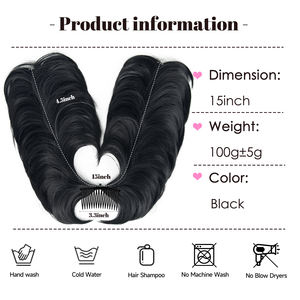 Naturel Droit Polyvalent Réglable Styles Facile Postiches <span class=keywords><strong>Chignon</strong></span> Désordonné Pièce de <span class=keywords><strong>Cheveux</strong></span> Peigne Latéral Clip dans les <span class=keywords><strong>Cheveux</strong></span> <span class=keywords><strong>Chignon</strong></span> <span class=keywords><strong>Postiche</strong></span> pour les Femmes - Product Image 2