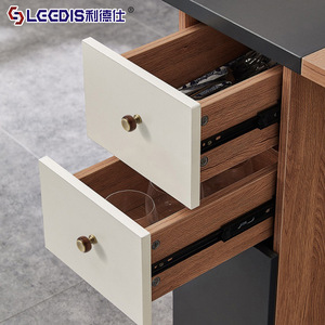 Leedis Wood Brass Cabinet <b>Knobs</b> Round Traditional Style For Wardrobe Door Handles <b>Copper</b> Chrome Bronze Finish - Product Image 2