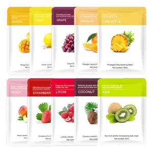 Oem/Odm Private Label Beauty Fruit Gezicht Maskss Schoonheid Gezichtsmasker Vel Papier Koreaanse Huidverzorging Hydraterende Gezichtsmasker