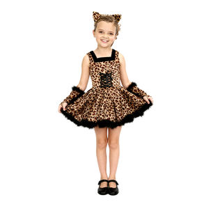 زي تنكري للقطط بنمط الفهد للجنسين مصنوع في المصنع، من البوليستر المخملي، بتصميم غربي مريح وقابل للتنفس مع تصميم دانتيل فريد، مناسب لأعياد الميلاد - Product Image 1