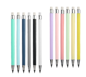 Nouvelle arrivée d'articles scolaires avec logo personnalisé crayons standard noirs à <span class=keywords><strong>dessin</strong></span> <span class=keywords><strong>simple</strong></span> <span class=keywords><strong>crayon</strong></span> blanc en bois sans fin gomme à <span class=keywords><strong>crayon</strong></span> en plastique - Product Image 2