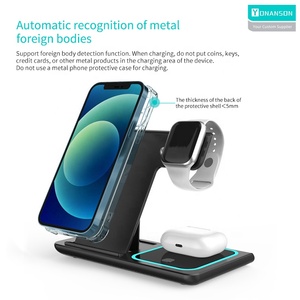 อเนกประสงค์พับได้<span class=keywords><strong>3</strong></span> in 1ที่ชาร์จไร้สาย<span class=keywords><strong>แบ</strong></span>บพกพา15W ชาร์จเร็วที่ชาร์จไร้สายสำหรับ iPhone สำหรับ <span class=keywords><strong>airpods</strong></span> - Product Image 2