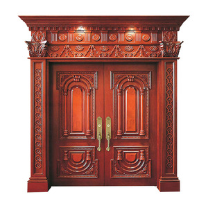 Porte d'entrée de villa vintage, style romain, en bois massif, avec motif ananas sculpté, design personnalisé, porte principale de luxe - Product Image 6