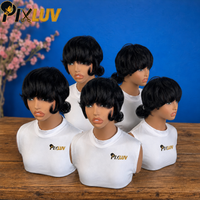 Perruques Courtes Pixie en Gros, Cheveux Humains, Perruques Afro Bouclées, Perruques Pixie Full Lace, Couleur Naturelle pour Femmes Noires, Cheveux Vierges Bruts