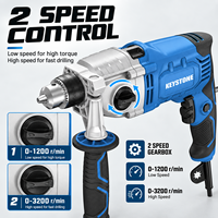 Mandrin à clé de 13 mm, perceuse à percussion double vitesse 1050 W pour bois, métal et béton