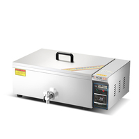 Freidora eléctrica comercial de acero inoxidable de 3000W, temperatura constante automática, cilindro simple/doble, hamburguesa, pollo frito