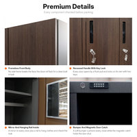 Armoire de rangement métallique à 3 portes avec serrure à clé pour vestiaire du personnel, salle de sport, bureau, employés
