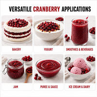 10kg Karton IQF Diepvries Cranberries Hele Verse Cranberryvruchten 24 Maanden Houdbaarheid Bulk Heilongjiang China