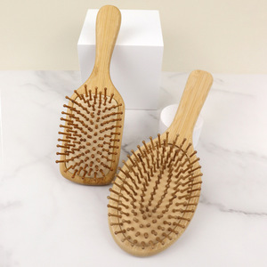 Brosse à <span class=keywords><strong>cheveux</strong></span> en bambou éco-responsable à label privé, best-seller, brosse antistatique, massage du cuir chevel, peigne à coussin d'air - Product Image 4