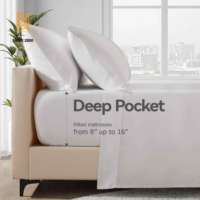 Ensemble de draps plats 4 pièces en microfibre de luxe, ultra doux, sans plis, légers, modernes, 1800 fils, vente en gros