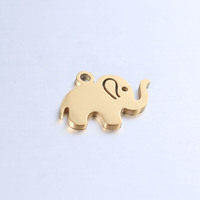 Pendentif DIY en acier inoxydable poli miroir, motif éléphant mignon