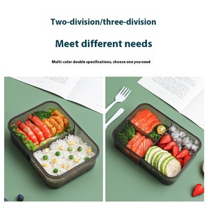 Large Capacity Portable Microwave-Safe Lunch Bento Box Plastic Divided Storage for Students Office Workers Sealable Rectangular - Product Image 3