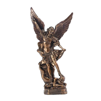 Statue de Saint Michel Archange peinte à la main de 21 cm, artisanat en résine, figurine religieuse catholique, décoration de Noël pour la maison et l'église