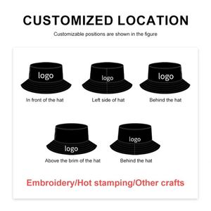 Custom Reversible Logo Support Embroidery Craft Sunscreen Fisherman Bucket Caps Travel Fishing Casual <b>Hat</b> - Product Image 4
