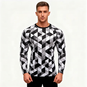 High Elastic Men Sun Protection Long Sleeve Compression <strong>Base</strong> <strong>Layer</strong> Anti Sun Sport Shirt Quick Dry UV Protection Rash Guard - Product Image 1