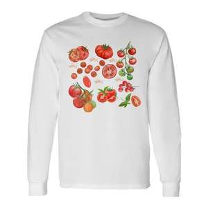 Camiseta de manga larga con diseño botánico de tomate y verduras estilo Cottagecore - Product Image 1
