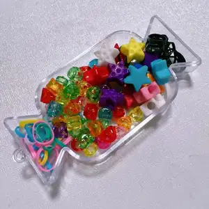 2024 Mylulu DIY Pony beads Big Hole Multi Color Plastic beads para crianças trança de cabelo, jóias fazendo com caixa de embalagem