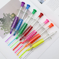 Seringue d'injection de docteur en plastique drôle promotionnel stylo à bille surligneur marqueur stylo avec logo personnalisé