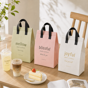 Borsa Termica Riutilizzabile in Tessuto Non Tessuto con Foglio di Alluminio per Isolamento Prodotti da Forno, Cioccolato e Consegna Torte - Product Image 3
