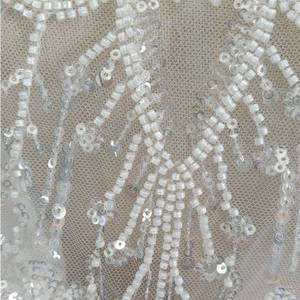 Paillettes di perline per unghie tridimensionali di lusso bianco, toppe di fiori in pizzo, abiti da sposa, materiali decorativi - Product Image 5