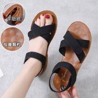 Nouvelle Arrivée Chaussures Plates Simples et Unies pour Femme, Tongs de Plage Mode, Sandales de Loisirs d'Extérieur pour Dames