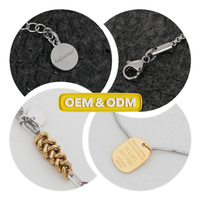 Collier double couche fini poli KINDLOVEHEART en acier inoxydable 304, multi-chaînes, 2 pendentifs, cadeau unisexe