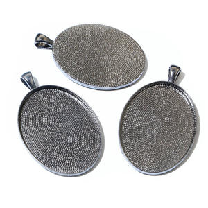 INTODIY Time Stone 30x40mm Innen durchmesser Elliptische Legierung Anhänger Basis Schmuck Schlüssel bund Halskette Leere Basis Harz Zubehör - Product Image 6