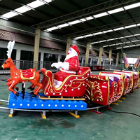 Train électrique commercial amusant pour enfants, ensemble de trains de Noël d'extérieur, fabricants de manèges ferroviaires amusants