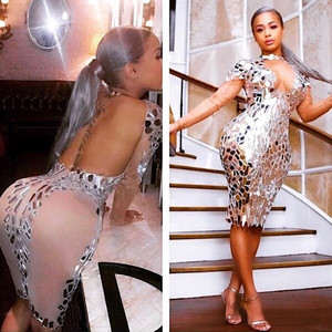 Abito elegante da NOVANCE con diamanti argentati - Product Image 2