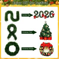 Guirlande de Noël en PVC artificiel vert de 50 pieds, décorations non éclairées, saison des fêtes, escaliers, garde-corps, cheminée, fenêtre, extérieur