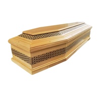 Cercueil en bois fait main de style européen, biodégradable et écologique, avec poignées en croix dorée, urne funéraire personnalisable pour cendres, 220 1