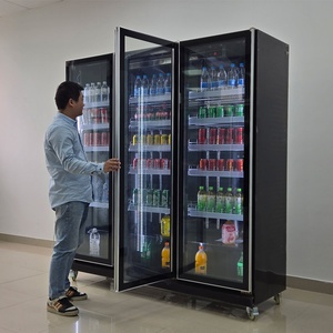 Réfrigérateur commercial à 3 portes vitrées <span class=keywords><strong>930L</strong></span>, vitrine réfrigérée pour boissons, contrôle numérique de la température pour supermarché, boissons, bière, soda - Product Image 3
