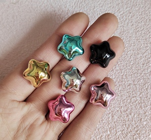 Breloques étoiles couleur métallique, cabochons en résine à dos plat, mini-appliques pour scrapbooking, loisirs créatifs et fabrication de pinces à cheveux - Product Image 1