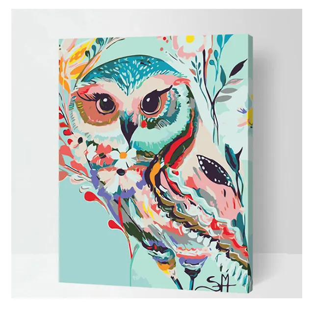 Abstract Oil Painting Color Owl Canvas Paint By Numbers For Adults Wall Painting Canvas Print Arts Crafts Artwork Painting