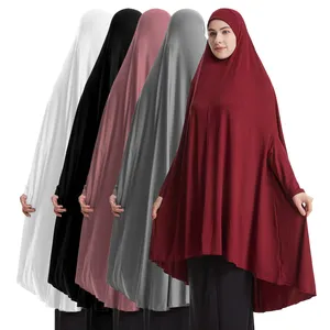 Muslim Women Long Khimar Hijab Jilbab Styles Jersey Plain Instant Arabic Women Burka Khimar Abaya Islamic Prayer Eid Clothing