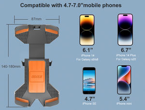 ODIER One-Hand Quick Release 360 Adjustable Shockproof Bike/Ebike Handlebar Phone Holder Flexible <strong>Clip</strong> for 4.7-7 Mobile Phones - Product Image 6