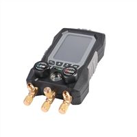 Manomètre numérique Aojie avec écran LCD, outil de test de pression de vide pour climatiseur et pompe à chaleur, avec soupape de sécurité et tuyaux de charge