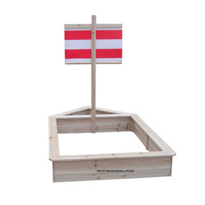 SHUNDA SD-SB008 Barco de Arena de Madera para Niños 180x96x125cm Juguete de Playa para Exteriores para Todas las Estaciones con Bandera - Product Image 1
