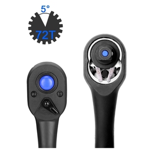 Jeu de clés à cliquet à poignée coudée OEM bleu, 3 pièces (1/4'', 3/8'', 1/2''), cliquet bidirectionnel à <span class=keywords><strong>d</strong></span>égagement rapide, 72 dents, usage polyvalent - Product Image 3