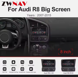 ZWNAV 8 pulgadas para Audi R8 2007-2015 reproductor de coche de fibra de carbono unidad principal navegación GPS Multimedia Video REPRODUCTOR DE DVD <span class=keywords><strong>PUNTO</strong></span> DE Radio de coche - Product Image 5