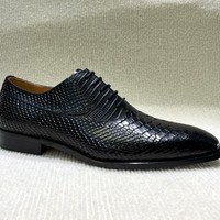 Chaussures habillées pour hommes de style européen, en cuir véritable pleine fleur, à lacets, type Oxford, pour affaires et mariages, modèle international