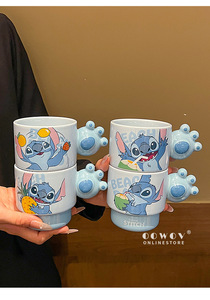 Tasses à café en céramique empilables à motif de dessin animé, design élégant, pour le bureau et la maison, vente en gros - Product Image 2