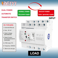Contrôleur ATS pour générateur 4P avec interrupteur de transfert automatique triphasé 80A 63A sur rail DIN, commutateur de source double, type mini