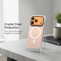 Étui de téléphone magnétique transparent antichoc en TPE+TPU+PC pour iPhone 13/14/15/16/17 Pro Max, étui de téléphone givré