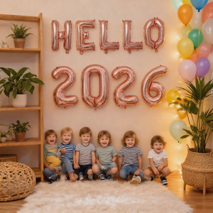 Set de Globos para Fiesta de Nochevieja 2026 de 16 Pulgadas, Set de Globos de Año Nuevo 2026, Globos de Número de Papel de Aluminio con la Leyenda 'Hola 2026' - Product Image 6