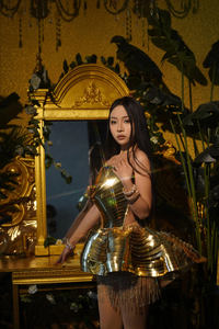 Balo kokteyl elbiseleri parlak Tessles altın elbise bayanlar kısa elbiseler kadınlar için parti akşam - Product Image 2