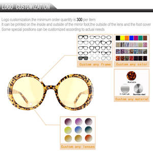 Gafas de Sol Redondas de Moda, Lujosas y Modernas, con Logotipo Personalizado, Polarizadas, Anti-radiación, Cómodas, Montura Completa de Acetato Dorado para Mujer - Product Image 2