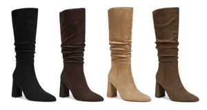 Bottes à talon bloc slouchy en <span class=keywords><strong>daim</strong></span> <span class=keywords><strong>taupe</strong></span> pour femmes avec fermeture à glissière à bout pointu mode d'hiver essentielle - Product Image 6