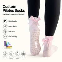 Chaussettes de yoga antidérapantes en coton tricoté pour femmes, respirantes, de haute qualité, avec logo personnalisé, couleur et grip, pour Pilates et fitness – Conception gratuite