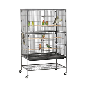 2025 nouveau style cage à oiseaux en acier forgé de 52 pouces avec support, bouton, solide, respirant, grande capacité, gris africains, quakers, - Product Image 1